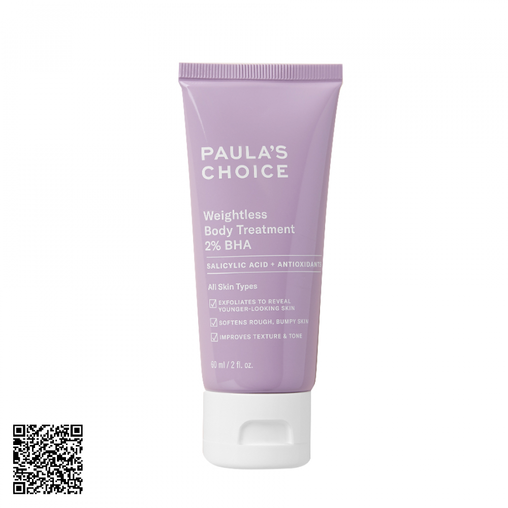 Kem Dưỡng Thể Tẩy Da Chết Paula’s Choice Weightless Body Treatment 2% BHA Từ Mỹ 210ml