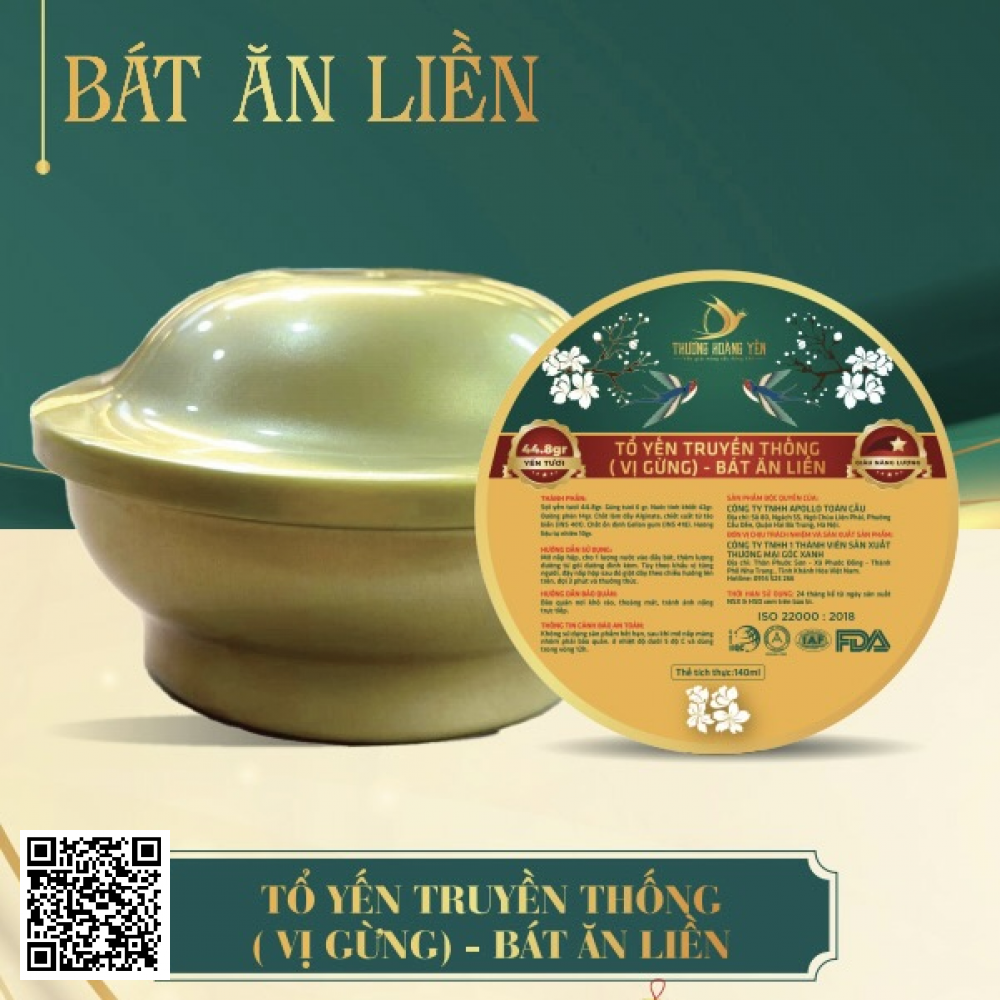 Tổ Yến Truyền Thống (Vị Gừng) - Bát Ăn Liền