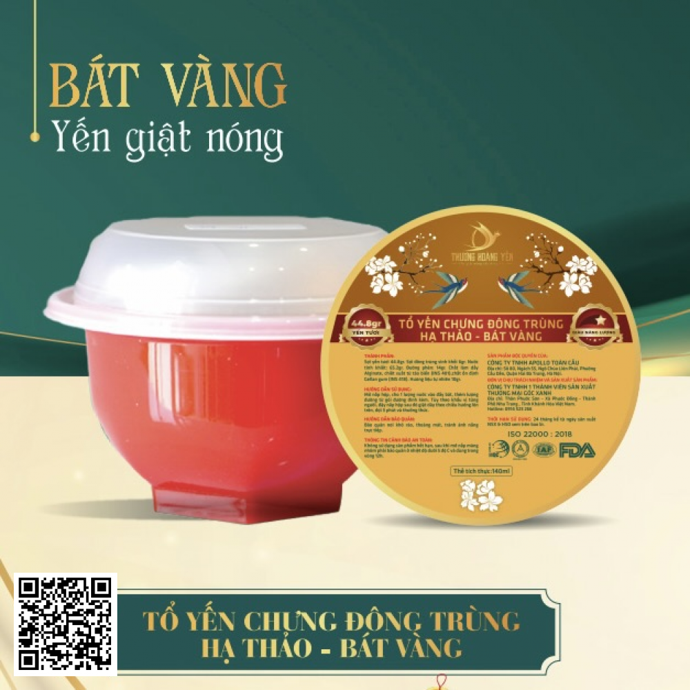 Tổ Yến Chưng Đông Trùng Hạ Thảo - Bát Vàng