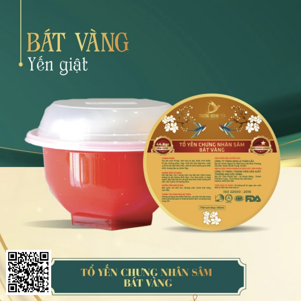 Tổ Yến Chưng Nhân Sâm - Bát Vàng