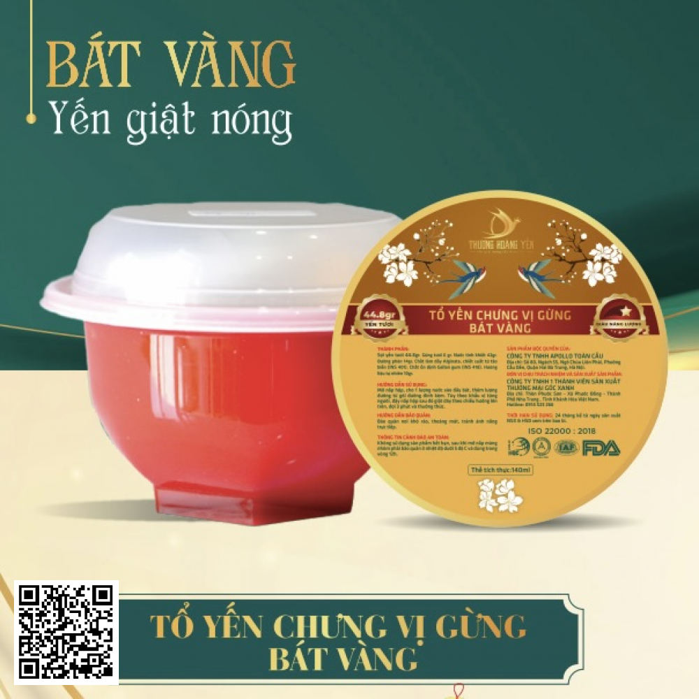 Tổ Yến Chưng Vị Gừng - Bát Vàng