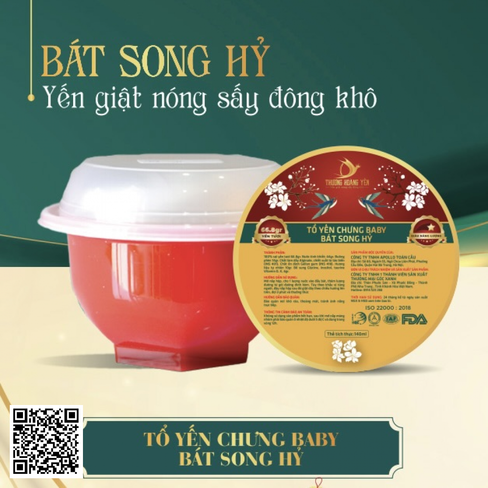 Tổ Yến Chưng Baby - Bát Song Hỷ