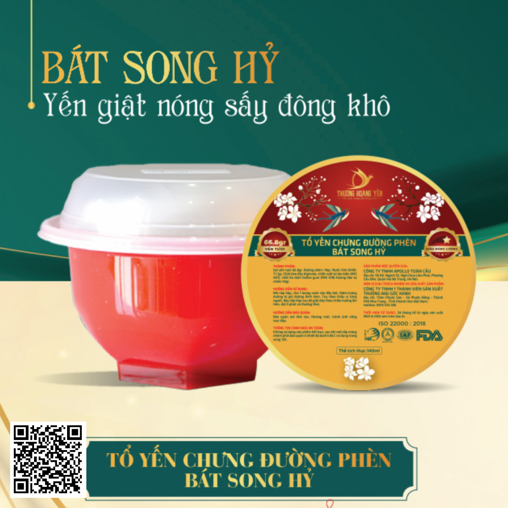 Tổ Yến Chưng Đường Phèn - Bát Song Hỷ