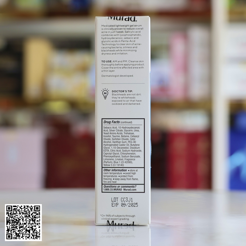 Gel Giảm Mụn Thông Minh Murad Acne Control Outsmart Blemish Clarifying Treatment Từ Mỹ 50ml