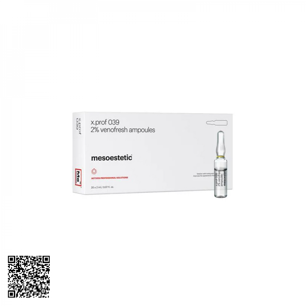 Tinh Chất Giảm Đỏ Kích Ứng Da Mesoestetic X.Prof 039 Venofresh Ampoules 2% Từ Tây Ban Nha (20 Ống x 2ml)