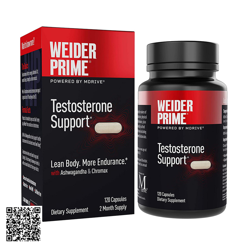 Viên Uống Tăng Cường Testosterone Cho Nam Giới Weider Prime Testosterone Support Từ Mỹ 120 Viên