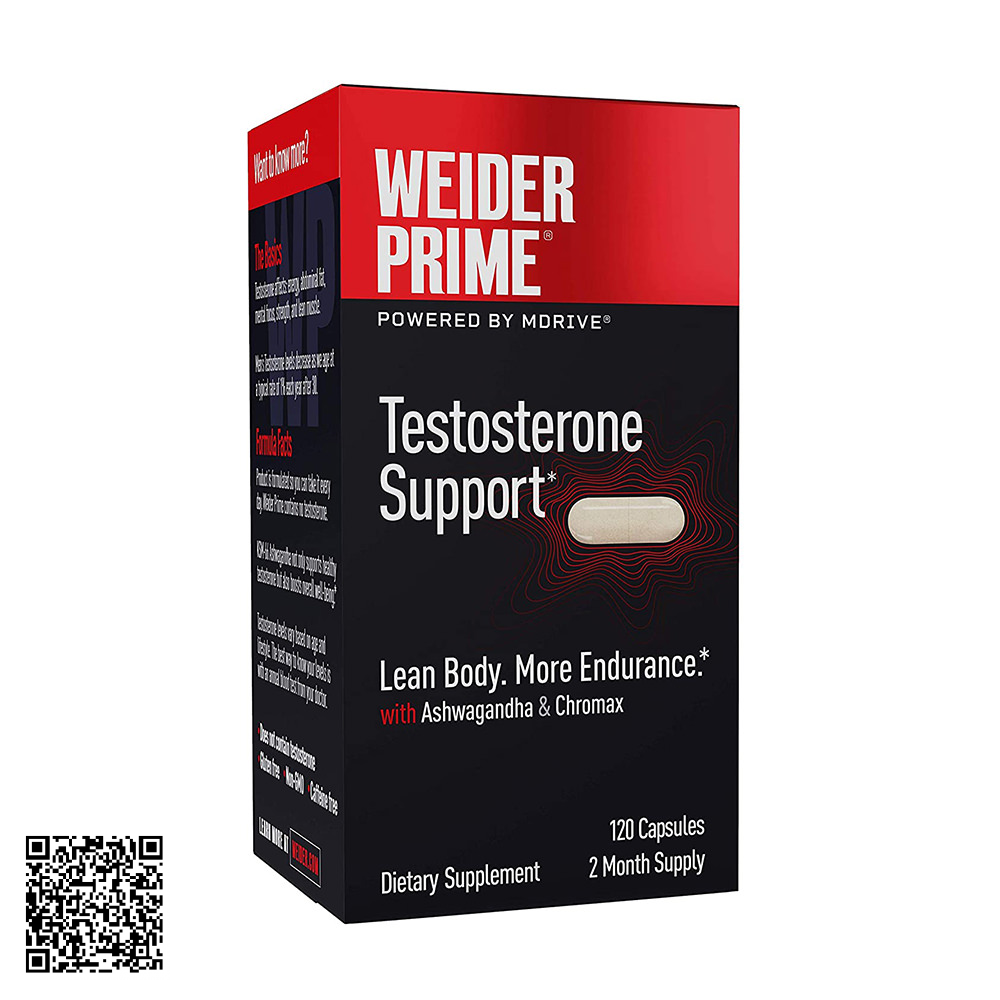 Viên Uống Tăng Cường Testosterone Cho Nam Giới Weider Prime Testosterone Support Từ Mỹ 120 Viên