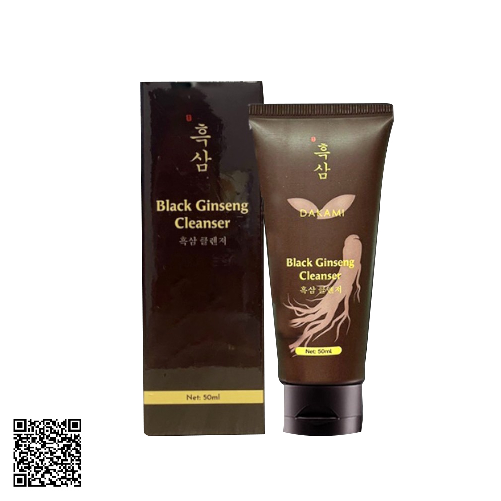 Sữa Rửa Mặt Sâm Đen Dakami Black Ginseng Cleanser Từ Hàn Quốc 50ml