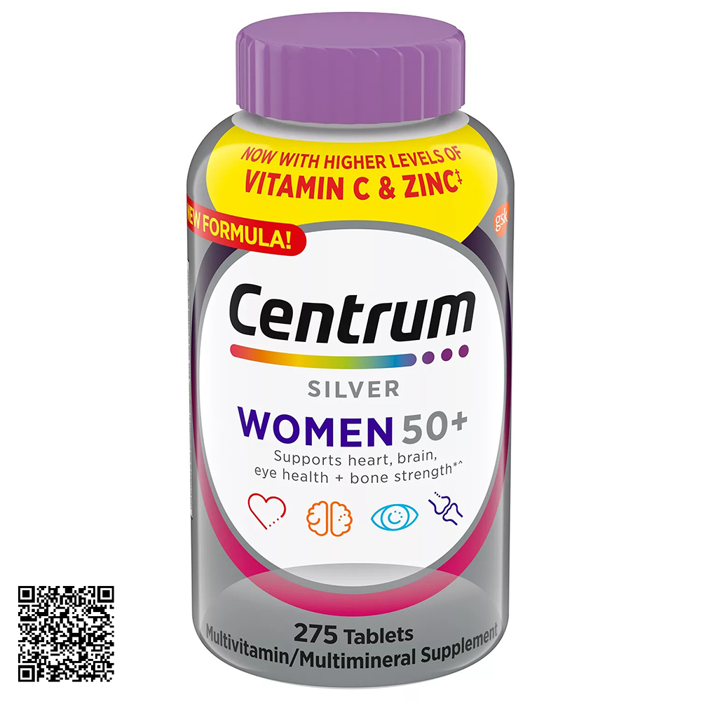 Viên Uống Vitamin Cho Phụ Nữ Trên 50 Tuổi Centrum Silver Ultra Women 50+ Từ Mỹ 250 Viên