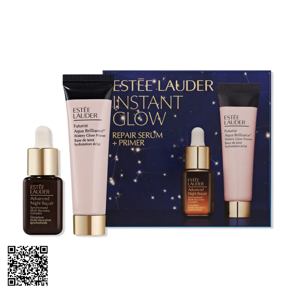 Set 2 Món Dưỡng Da Estee Lauder Instant Glow Repair Serum + Primer Từ Pháp