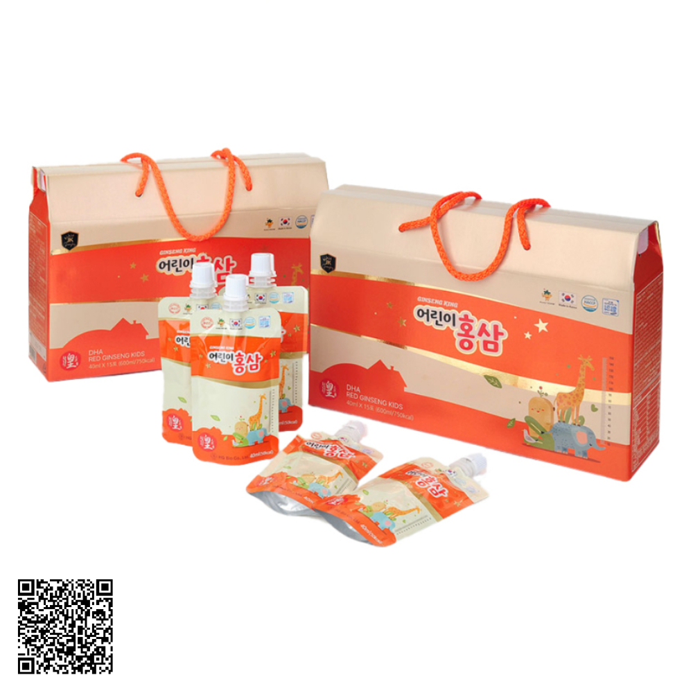 Nước Hồng Sâm Cho Bé Ginseng King Korean Red Ginseng Kids Từ Hàn Quốc 30 Gói
