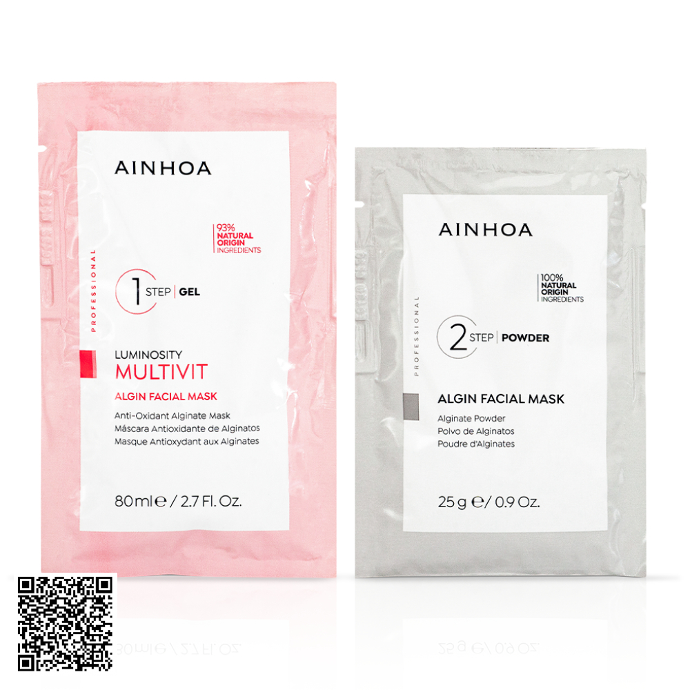 Mặt Nạ Tảo Hỗ Trợ Ngừa Lão Hóa Ainhoa Multivit Alginate Antioxidant Mask + Powder + Algin Facial Mask (80ml + 25g)