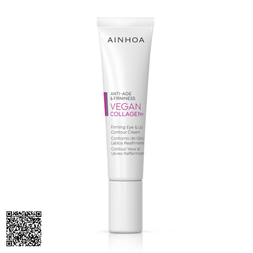 Kem Hỗ Trợ Ngừa Lão Hóa Mắt Và Môi Ainhoa Vegan Collagen+ Firming Eye & Lip Contour Cream Từ Tây Ban Nha 15ml
