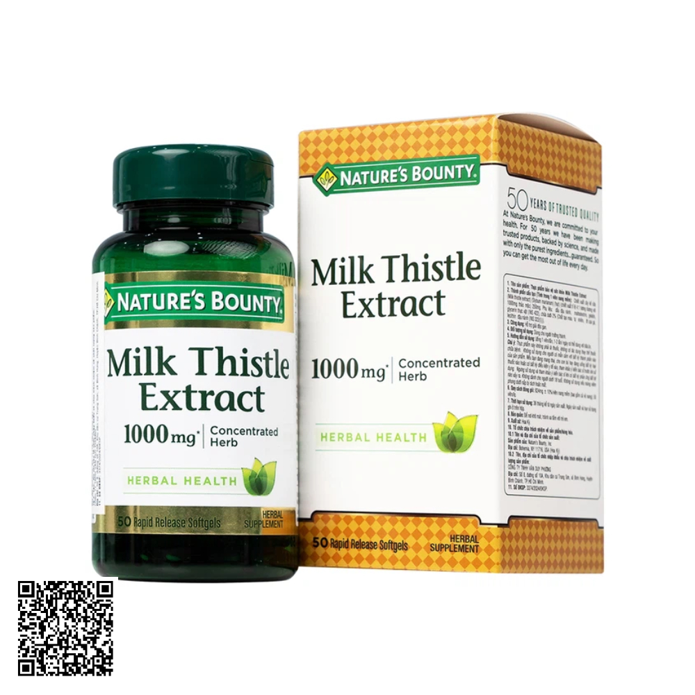 Viên Uống Milk Thistle Natures Bounty Tăng Cường Chức Năng Gan, Bảo Vệ Gan Từ Mỹ 50 Viên