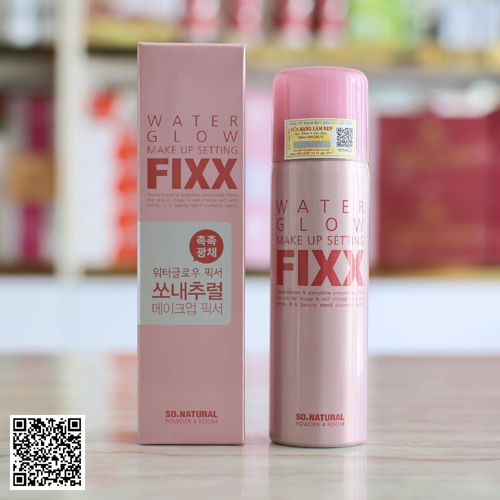Xịt Dưỡng Nền So.Natural Water Glow Make Up Setting Fixx Từ Hàn Quốc 75ml