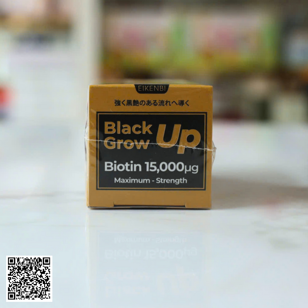 Viên Uống Mọc Tóc Eikenbi Black Grow Up Maximum Biotin 15,000ug Từ Nhật Bản