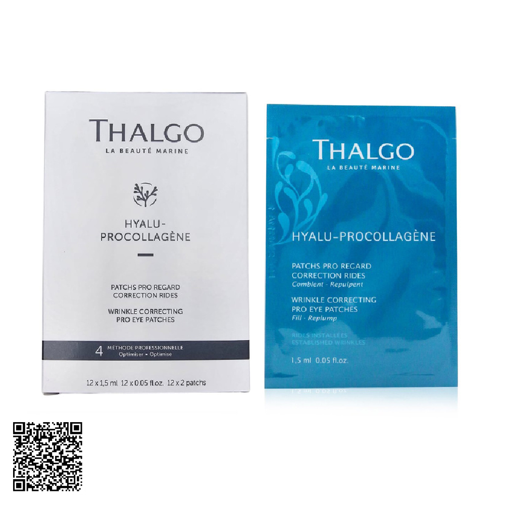 Mặt Nạ Làm Đầy Nếp Nhăn Vùng Mắt Thalgo Wrinkle Correcting Pro Eye Patches Hộp 24 Miếng