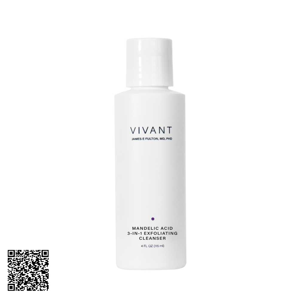 Sữa Rửa Mặt Làm Sạch Da Tối Ưu Vivant Skincare Mandelic Acid 3-in-1 Exfoliating Cleanser 115ml
