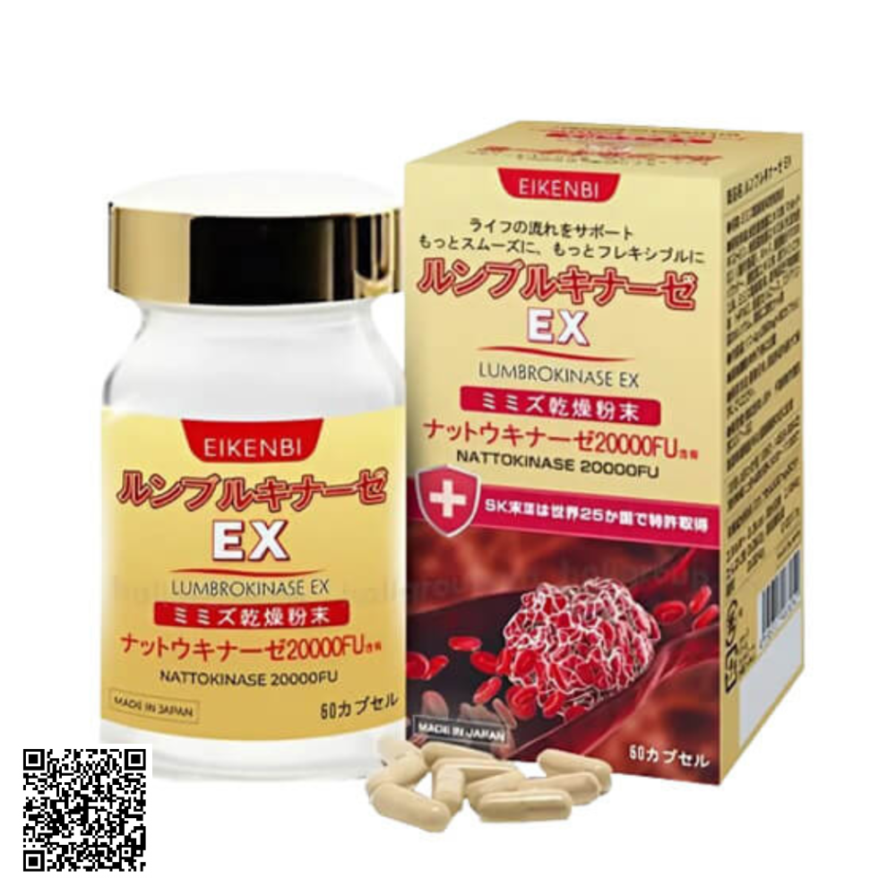 Viên Uống Hỗ Trợ Tan Huyết Khối & Hỗ Trợ Chống Đột Quỵ Lumbrokinase EX Từ Nhật Bản Viên