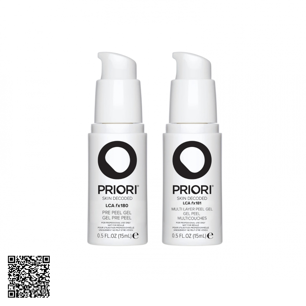 Bộ Sản Phẩm Peel Da Tại Nhà PRIORI LCA Fx180 Pre Peel Gel + PRIORI LCA Fx181 Multi Layer Peel Gel (15ml + 15ml)