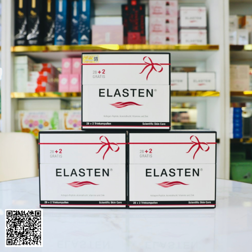 Liệu Trình Nước Uống Collagen Elasten Scientific Skin Care Từ Đức Hộp 30 Ống x 3 Hộp