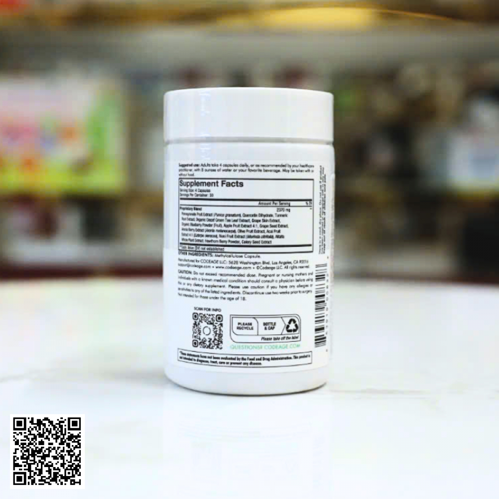 Viên Uống Chống Nắng Polyphenols Broad Spectrum Codeage Từ Mỹ Hộp 120 Viên