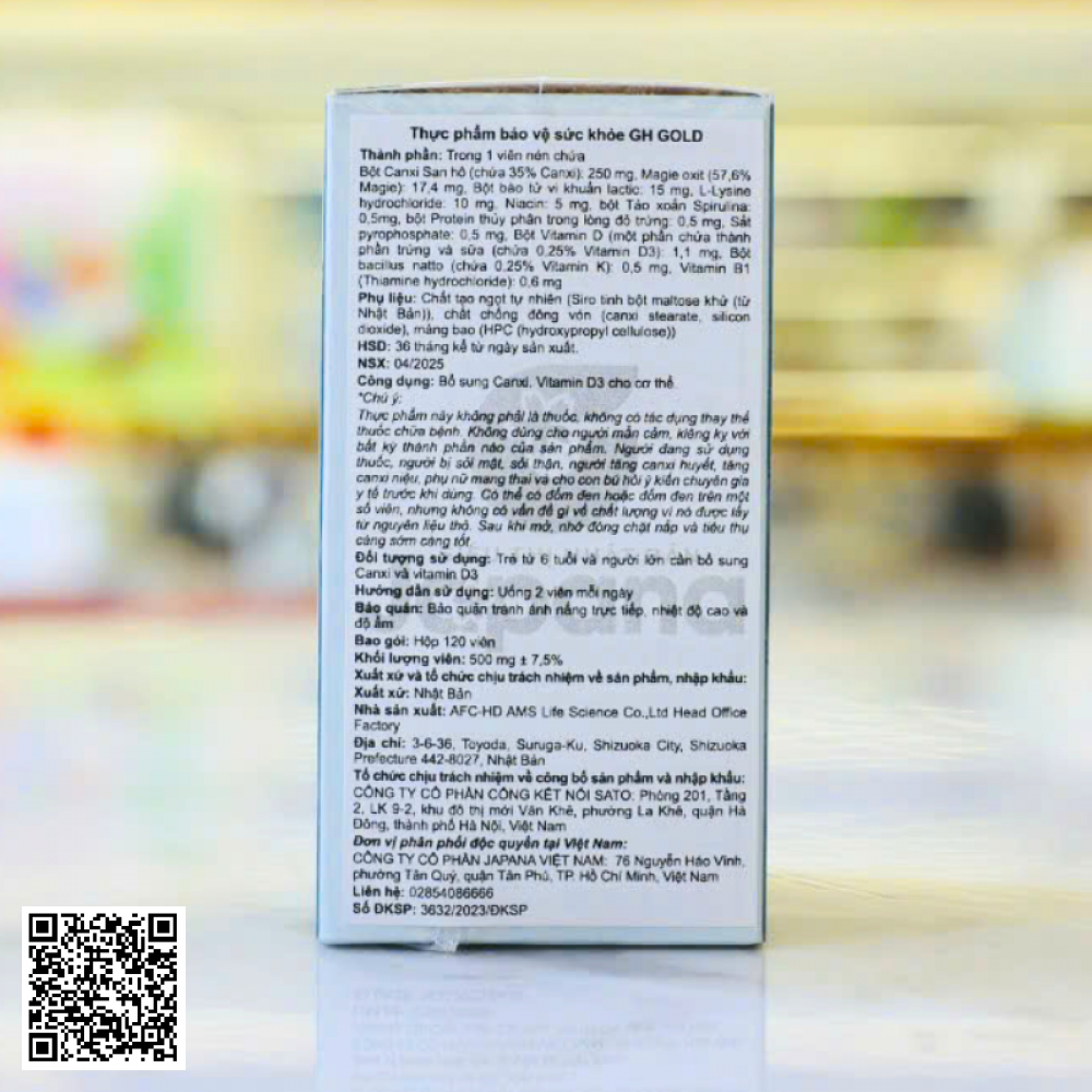 Viên Uống Ohzino Hỗ Trợ Tăng Chiều Cao GH Gold Nhật Bản 120 Viên