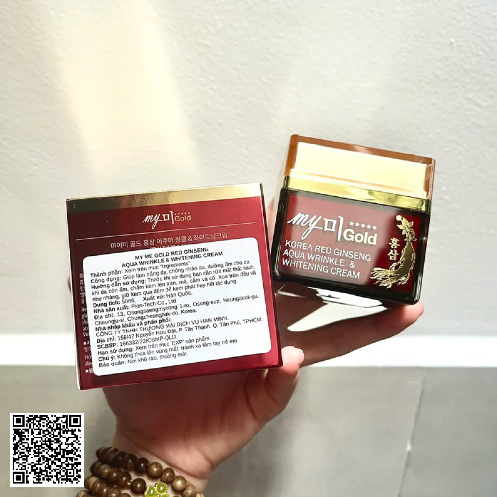 My Gold Korea Red Ginseng Aqua Wrinkle & Whitening Cream Kem Sâm 50g từ Hàn Quốc 