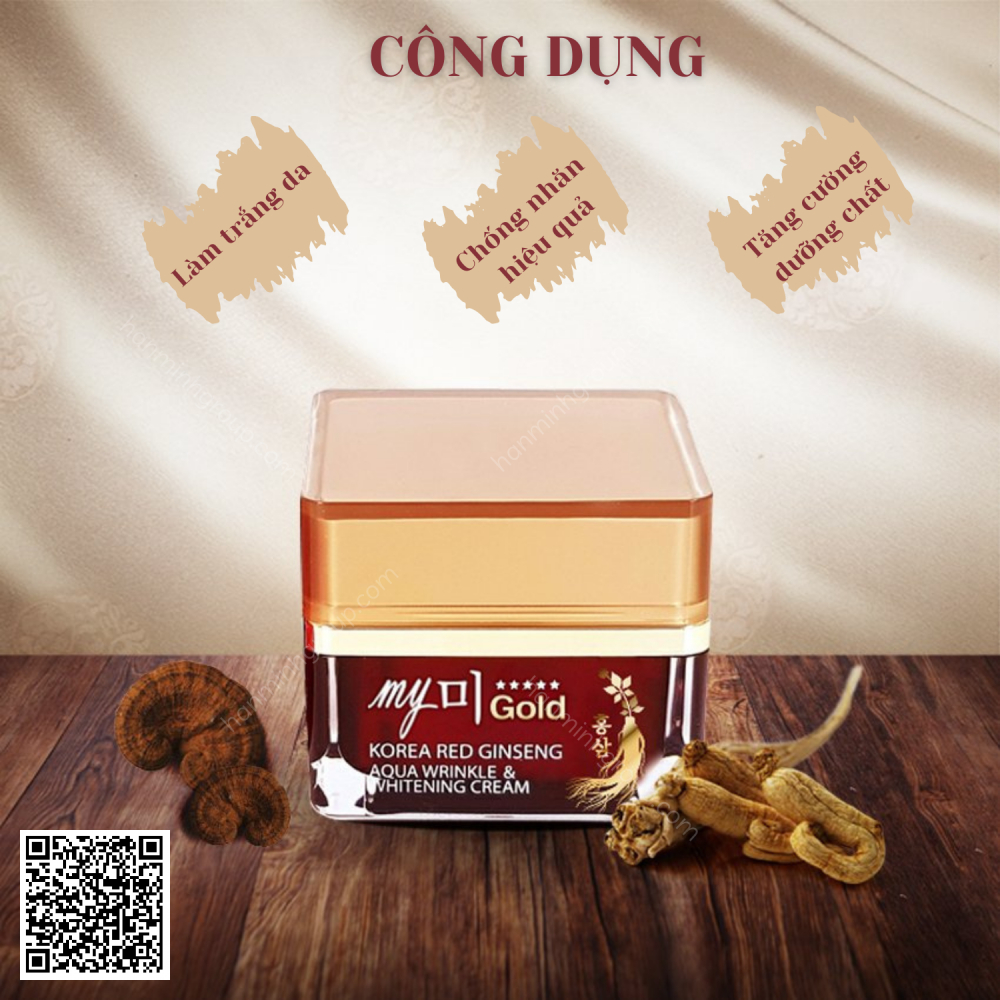 My Gold Korea Red Ginseng Aqua Wrinkle & Whitening Cream Kem Sâm 50g từ Hàn Quốc 