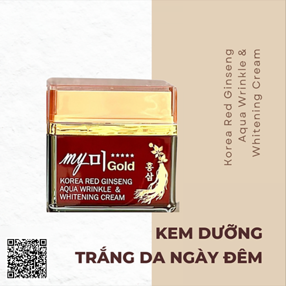 My Gold Korea Red Ginseng Aqua Wrinkle & Whitening Cream Kem Sâm 50g từ Hàn Quốc 