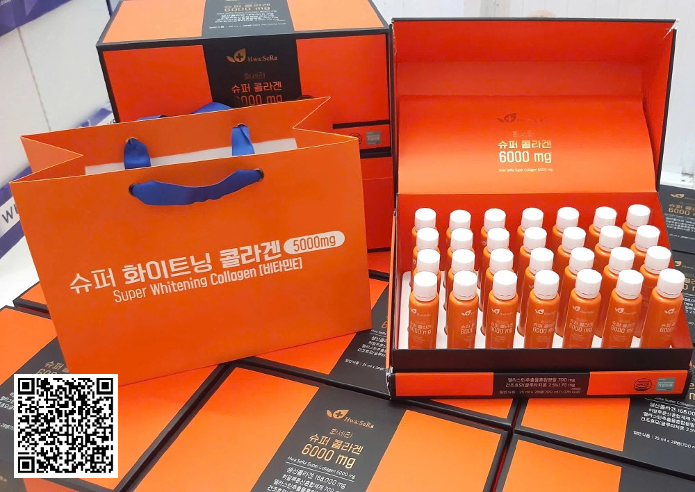 Hwa SeRa Super Collagen 6000mg Nước Uống Collagen Trắng Da Hàn Quốc Hộp 28 Chai * 25 ml 