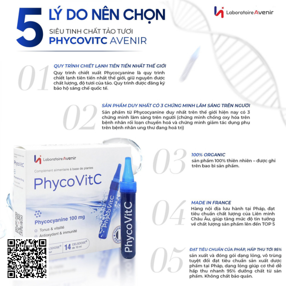 Laboratoire Avenir Tinh Chất Tảo PhycovitC 10ml x 14 ống từ Pháp
