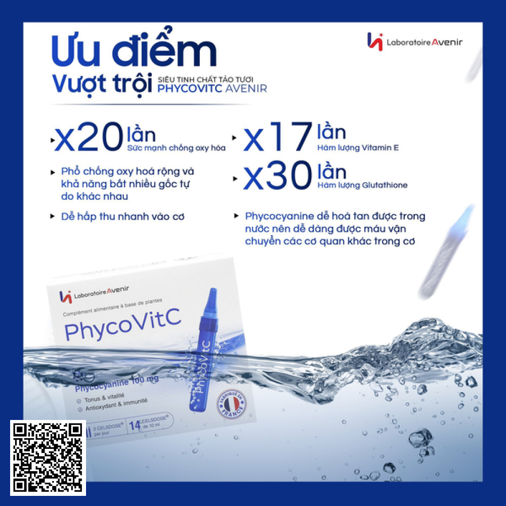Tinh Chất Tảo Tươi Pháp Laboratoire Avenir PhycovitC 10ml x 14 ống
