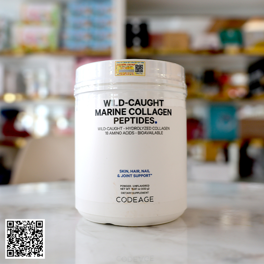 Thực Phẩm Bảo Vệ Sức Khỏe Codeage Marine Collagen Peptides 450g Từ Hoa Kỳ
