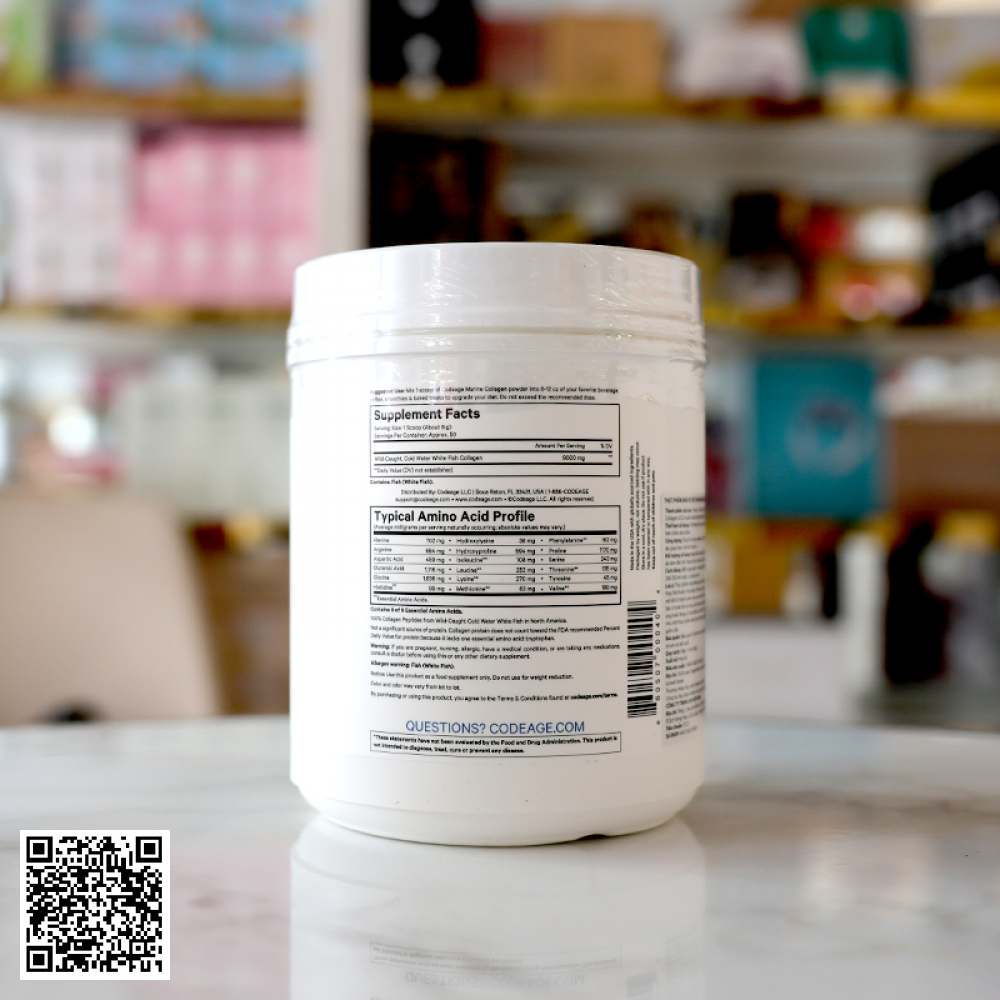 Thực Phẩm Bảo Vệ Sức Khỏe Codeage Marine Collagen Peptides 450g Từ Hoa Kỳ