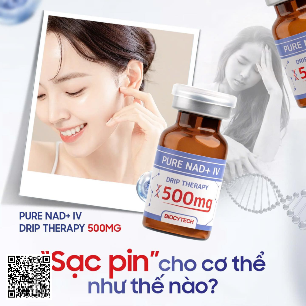 PURE NAD+ IV Drip Therapy 500MG Biocytech Truyền Tĩnh Mạch Cao Cấp 5 lọ  Từ Nhật Bản