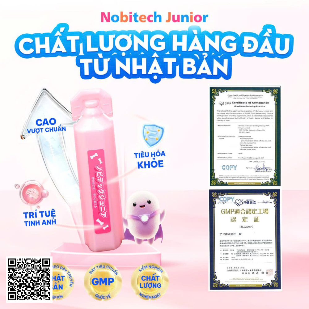 Nobitech Junior Siro Tăng Chiều Cao Hộp 15 Ống X 10ml Từ Nhật Bản