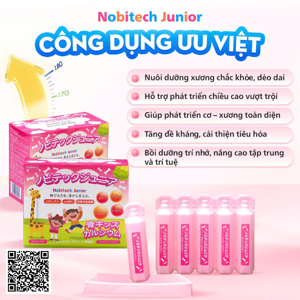 Nobitech Junior Siro Tăng Chiều Cao Hộp 15 Ống X 10ml Từ Nhật Bản
