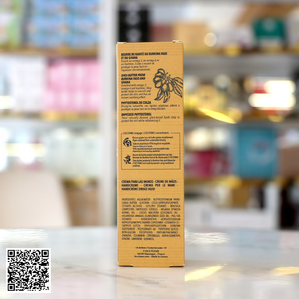 Kem Bơ Đậu Mỡ LOccitane 20% Shea Butter Hand Cream Dưỡng Da Tay Giúp Dưỡng Ẩm, Mềm Mịn 150ml từ Pháp