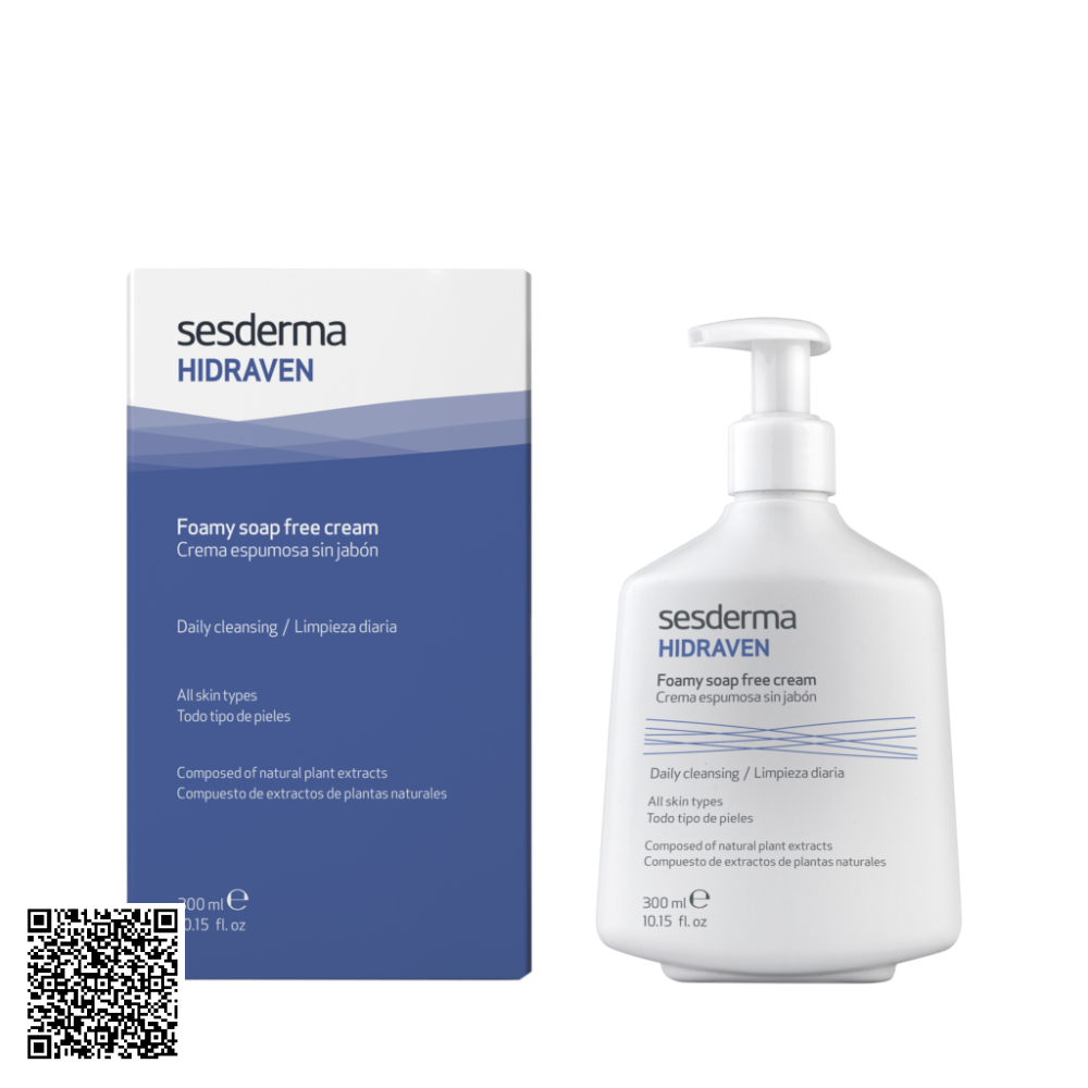 Sữa Rửa Mặt Sesderma Hidraven Foamy Soap Free Cream Dưỡng Ẩm Không Chứa Xà Phòng Hidraven Từ Tây Ban Nha 300ml 