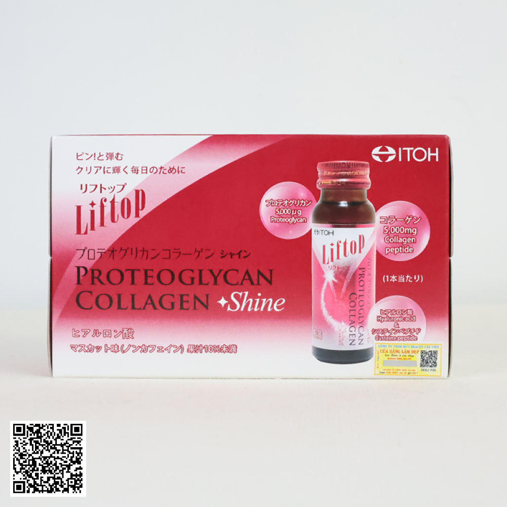 Nước Uống ITOH Liftop Proteoglycan Collagen Shine Tái Tạo Trẻ Hóa Da Từ Nhật Bản Hộp 50ml x 10 Chai