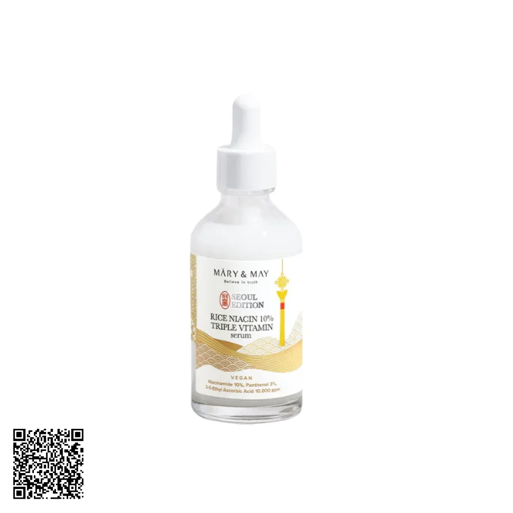 Tinh Chất Dưỡng Sáng Thuần Chay Mary&May Rice Niacin 10% Triple Vitamin Serum 80ml