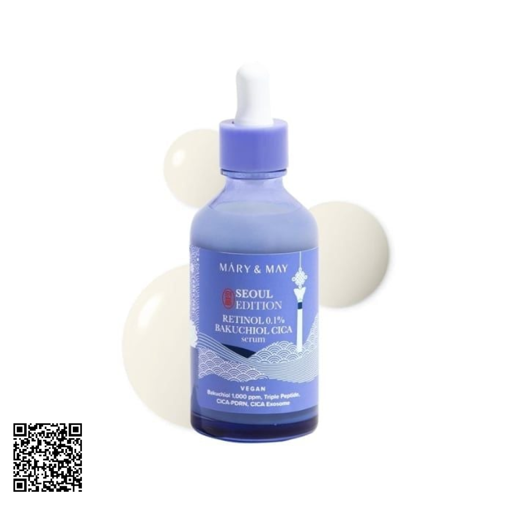 Tinh Chất Trẻ Hóa Da Mary&May Retinol 0.1% Bakuchiol Cica Serum 80ml