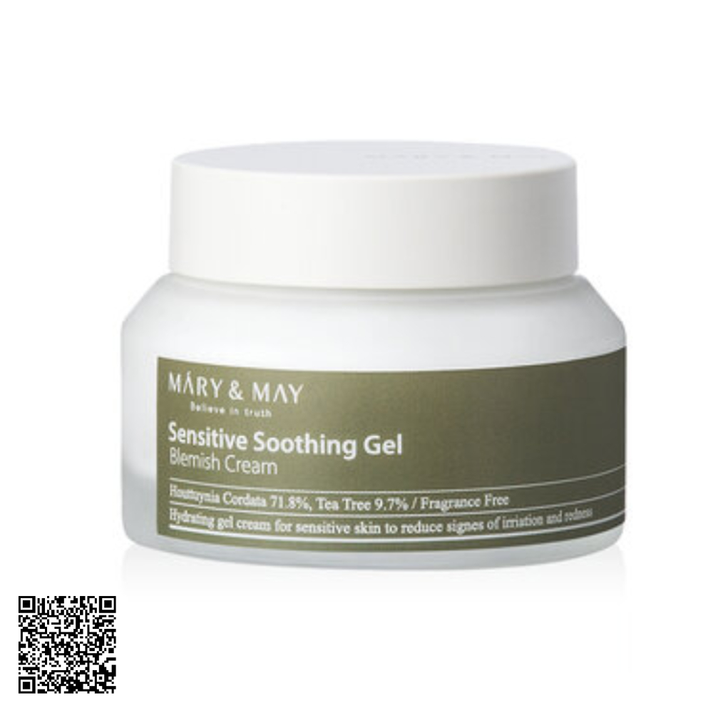 Kem Dưỡng Dịu Da, Cải Thiện Dầu Thừa Mary&May Sensitive Soothing Gel Cream 70g Hàn Quốc