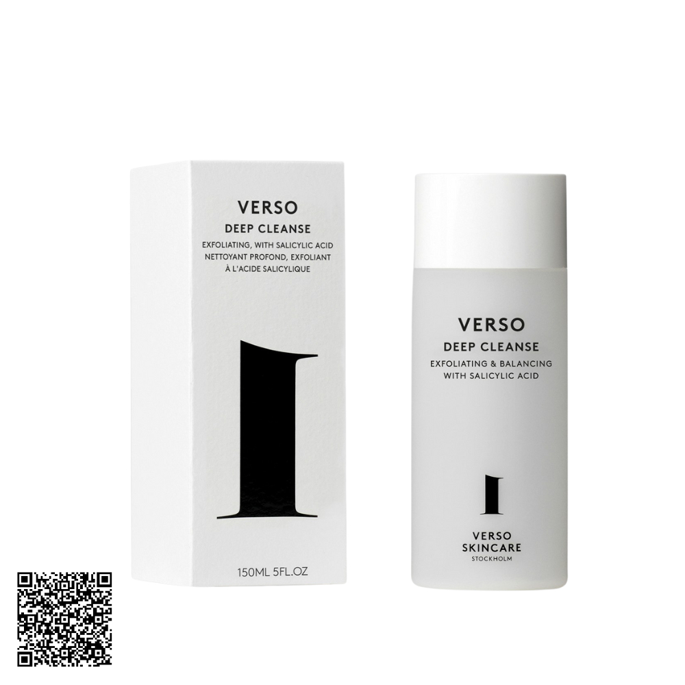 Verso Deep Cleanse Exfoliating & Balancing With Salicylic Acid Sữa Rửa Mặt Tẩy Tế Bào Chết & Cân Bằng Da Từ Thụy ĐIển 150ml
