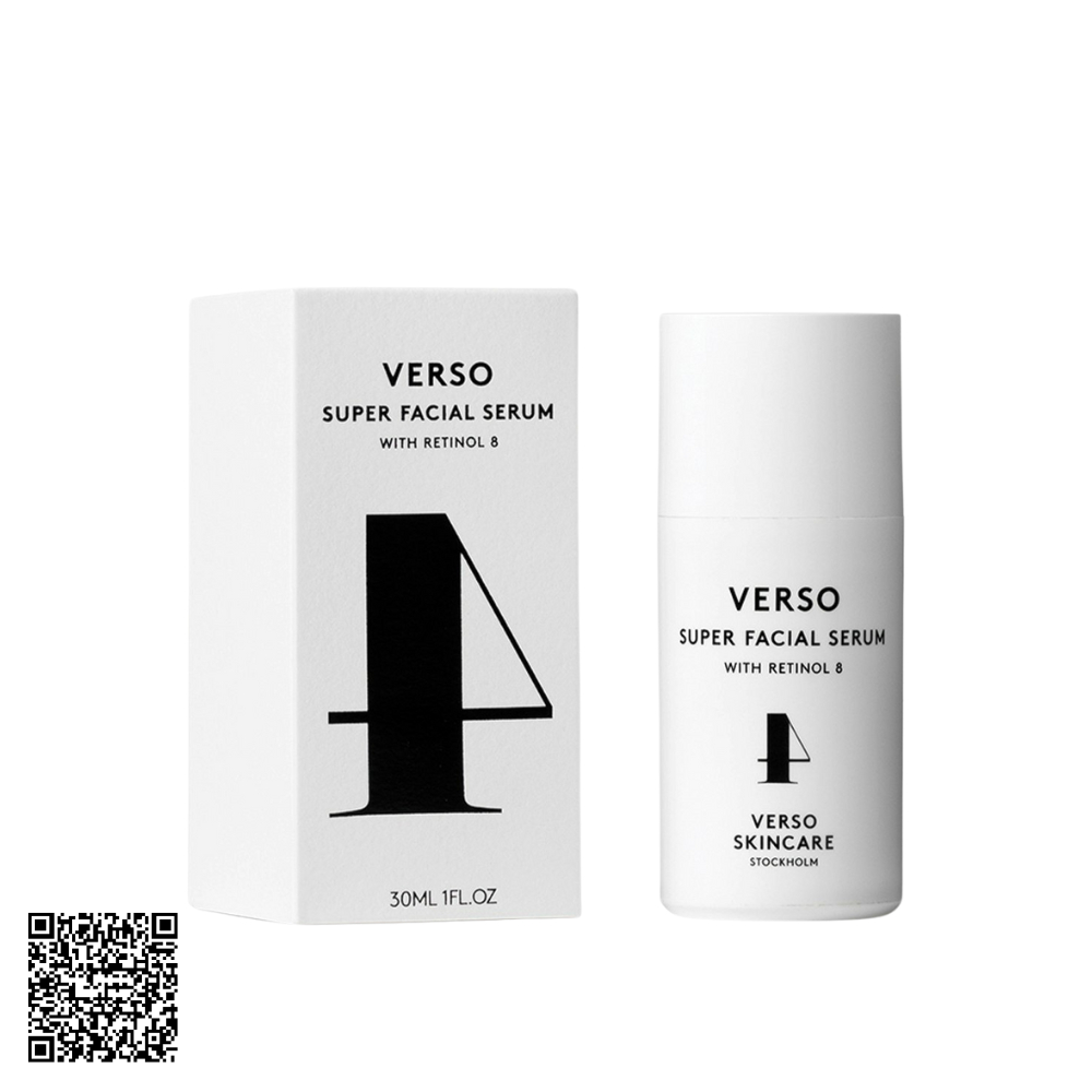 Verso Super Facial Serum Strengthening With Retinol 8 Serum Trẻ Hóa & Săn Chắc Da Từ Thụy Điển 30ml
