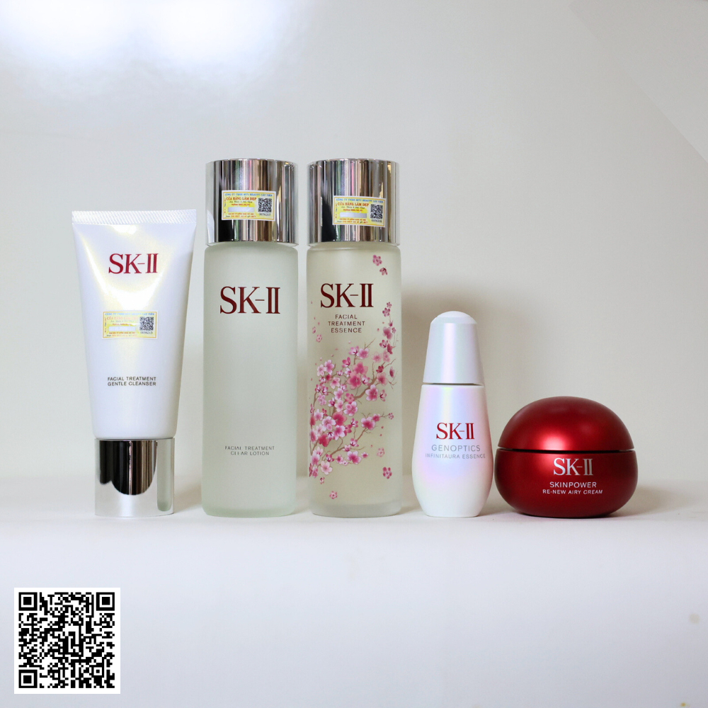 Bộ SK-II GenOptics Infinit Aura Chống Lão Hóa, Trắng Da 5 Sản Phẩm Full-size Nhật Bản