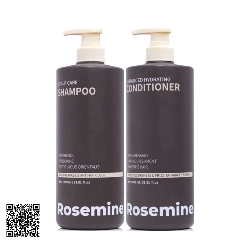 Cặp Dầu Gội Xả Rosemine Màu Nâu Trị Giảm Rụng, Mọc Tóc 1000ml Trung Quốc