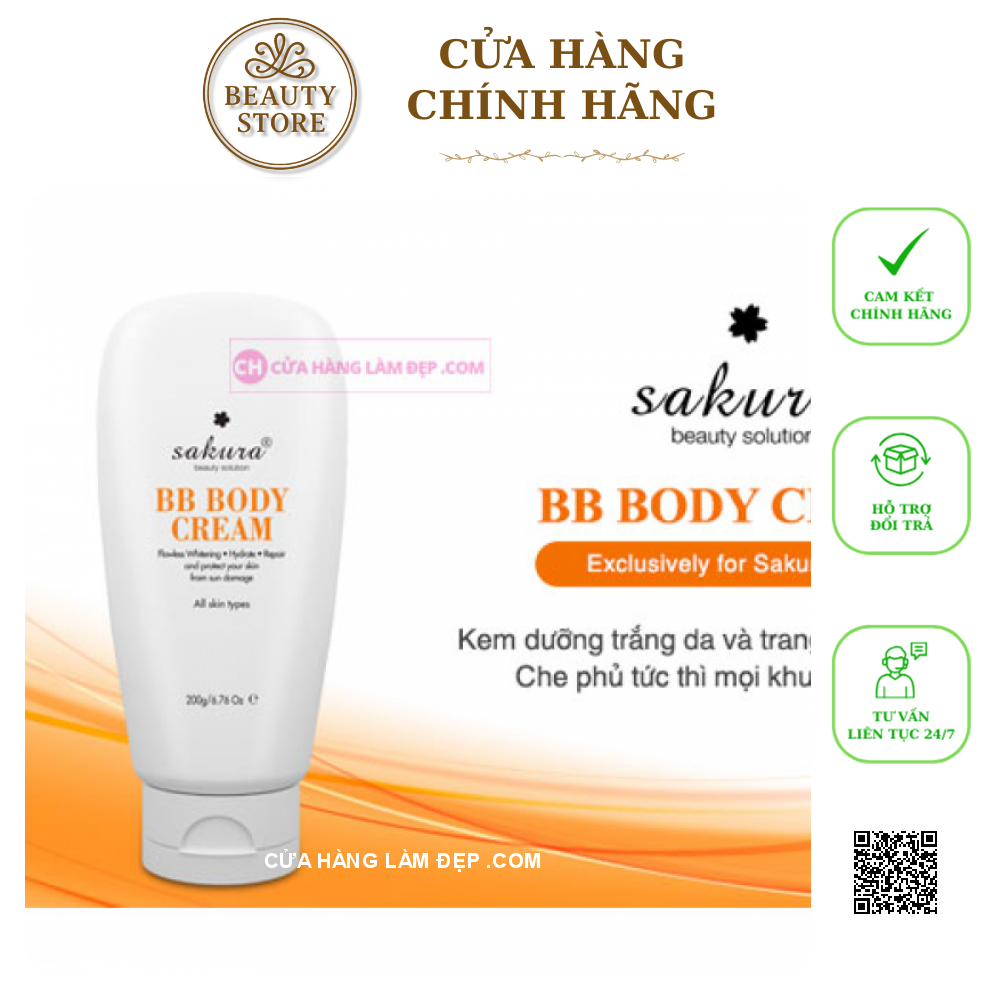 Kem Dưỡng Trắng Da Và Trang Điểm Nhẹ Toàn Thân Sakura BB Body Cream