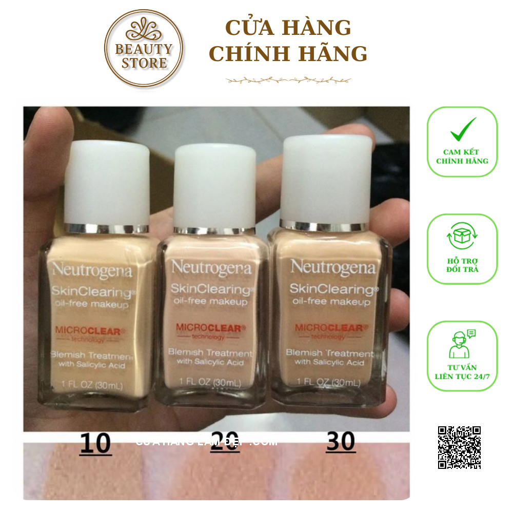 Kem Nền Trang Điểm Cho Da Mụn Neutrogena Skin Clearing Oil-Free Makeup